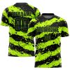 Custom Neon Green Black Sublimation Soccer Uniform Jersey